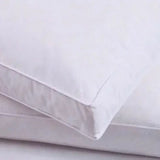 Luxury Breathable Box Pillows - Soft Polycotton, Plain/Striped, 40x68x8 cm - Hypoallergenic Comfort, Single.