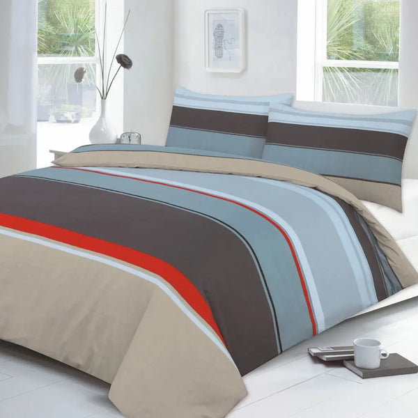 Luxury CARTER Printed Duvet Cover Bedding Set | Single, Double, King & Super King Sizes | Matching Pillowcase | UK Sizes | 100% Polly-cotton.