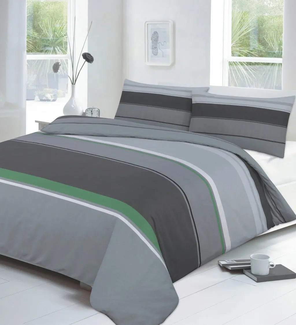Luxury CARTER Printed Duvet Cover Bedding Set | Single, Double, King & Super King Sizes | Matching Pillowcase | UK Sizes | 100% Polly-cotton.