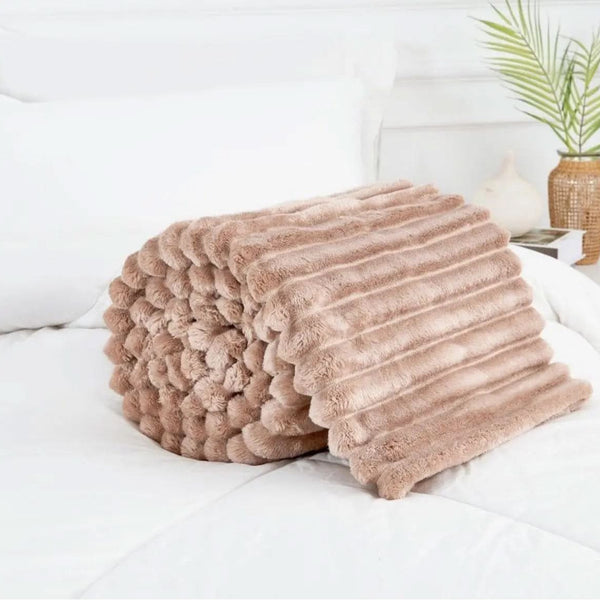 Luxury Chunky Ribbed Cord Throw Blanket – Soft, Warm & Stylish - Victoria Cart