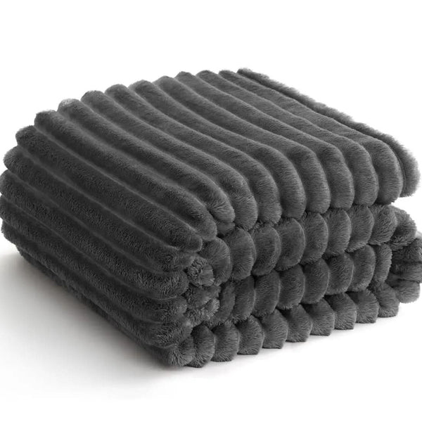 Luxury Chunky Ribbed Cord Throw Blanket – Soft, Warm & Stylish - Victoria Cart