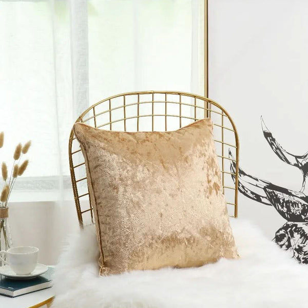 Luxury Soft Plain Crushed Plush Velvet Cushion Cover - UK Sizes 18''× 18'' & 24''× 24'' , Multi Colors - Luxe Home Décor.