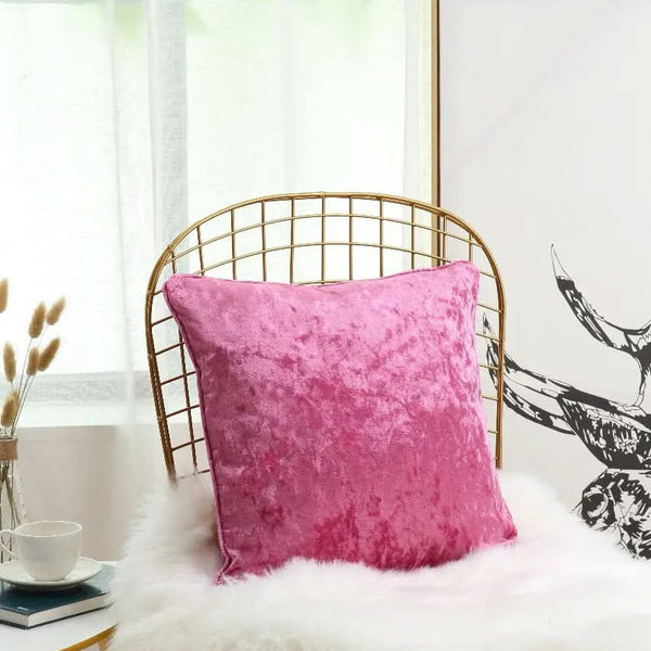 Luxury Soft Plain Crushed Plush Velvet Cushion Cover - UK Sizes 18''× 18'' & 24''× 24'' , Multi Colors - Luxe Home Décor.