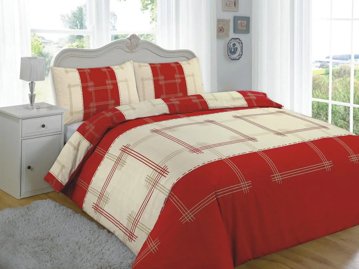 Luxury Reversible  Printed Duevt Quilt with matching Pillowcases Set, 100% Polly-Cotton, All UK bedding Sizes.