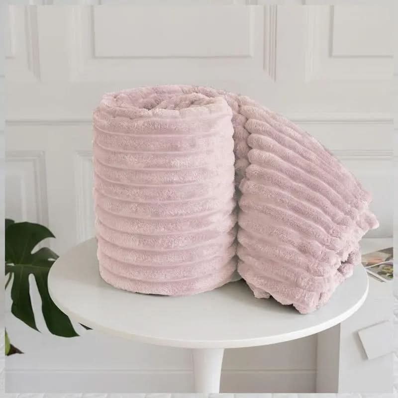 Luxury Ribbed Mink Fleece Throw Blanket – Double/King Size - Victoria Cart