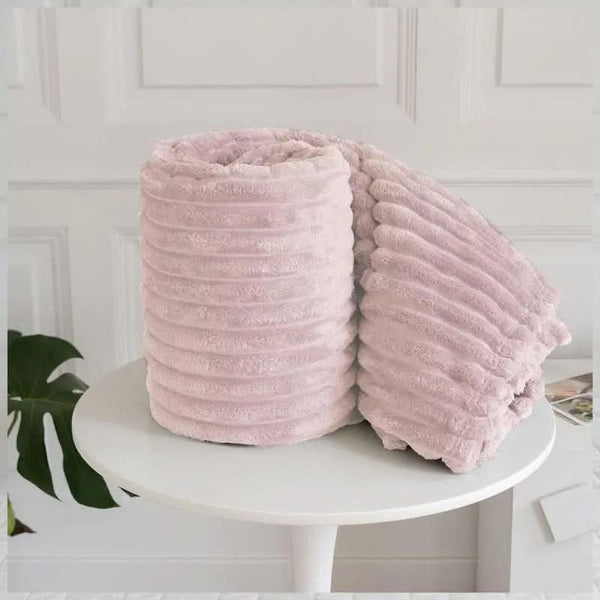 Luxury Ribbed Mink Fleece Throw Blanket – Double/King Size - Victoria Cart
