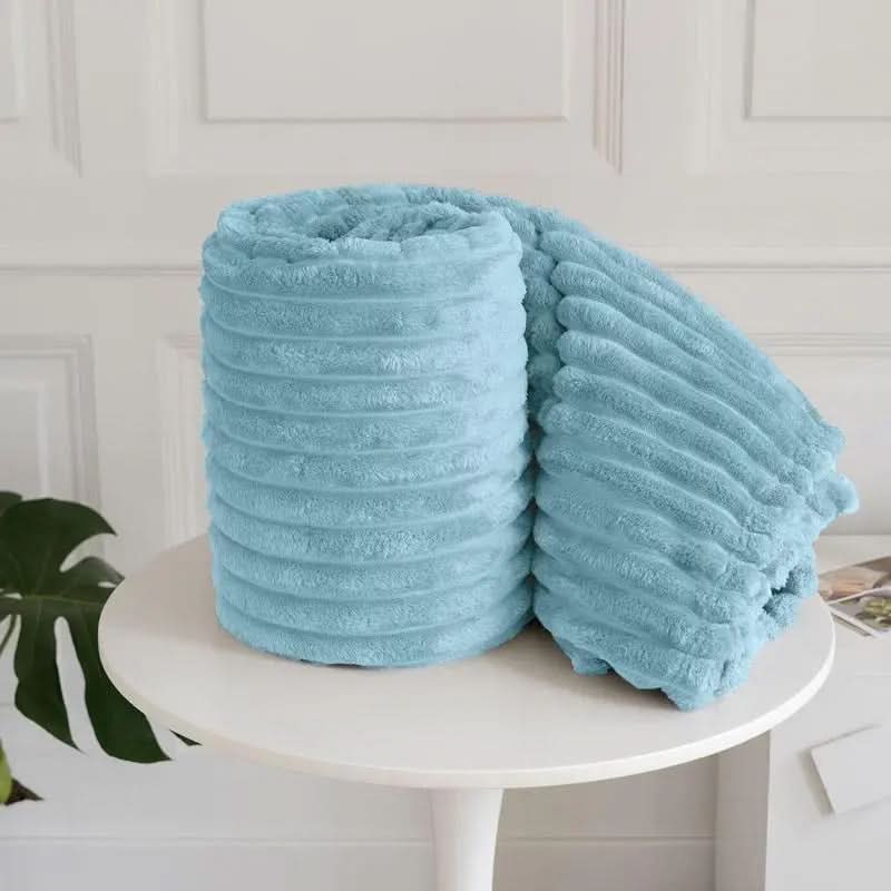 Luxury Ribbed Mink Fleece Throw Blanket – Double/King Size - Victoria Cart