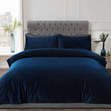 Matt Velvet Luxury Super Soft Easy Care Plain Duvet Cover Quilt Bedding Set Single, Double, King, Superking.