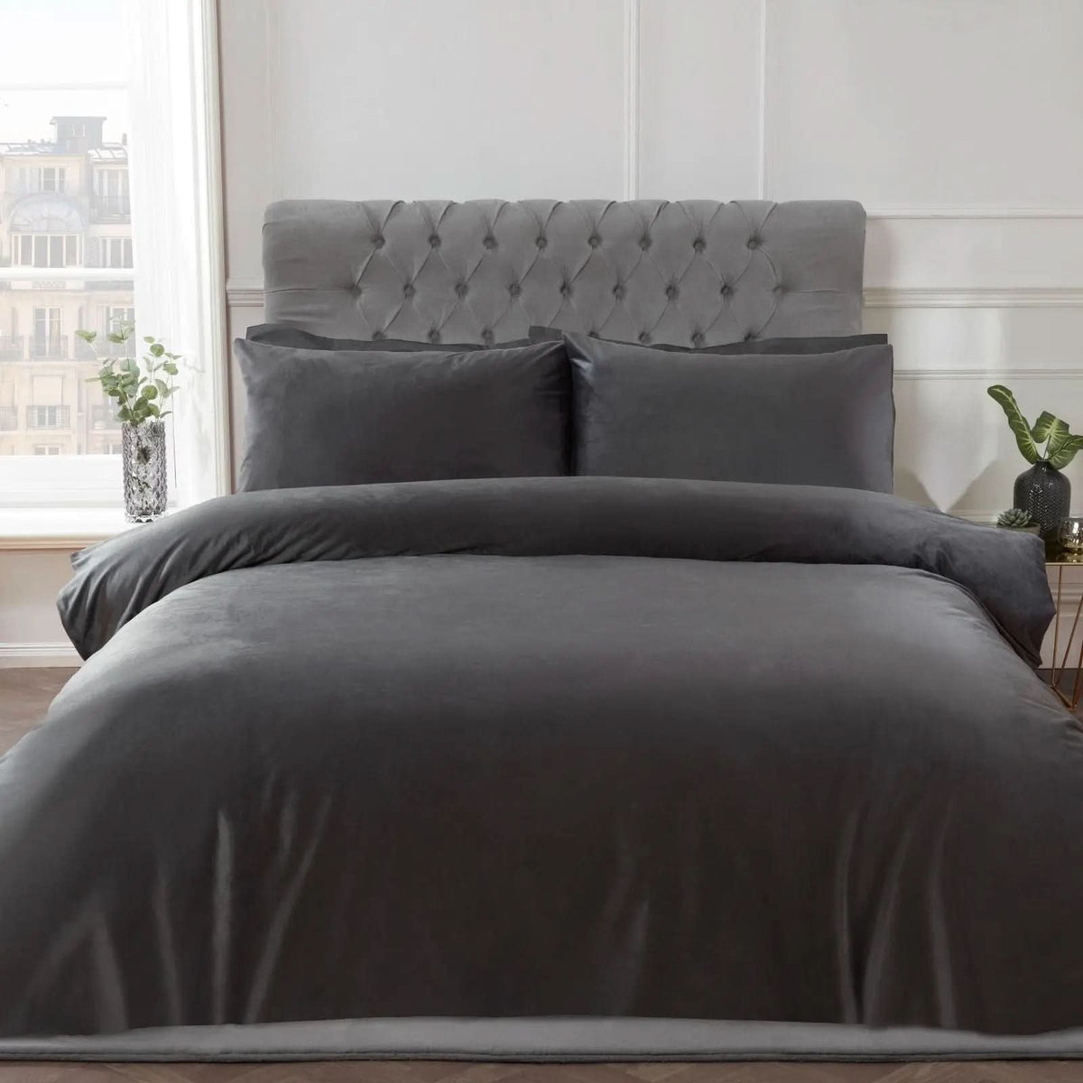 Matt Velvet Luxury Super Soft Easy Care Plain Duvet Cover Quilt Bedding Set Single, Double, King, Superking.