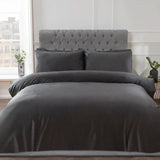 Matt Velvet Luxury Super Soft Easy Care Plain Duvet Cover Quilt Bedding Set Single, Double, King, Superking.