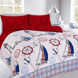 Nautical boats duvet cover set - Explore maritime beauty with our nautical-themed reversible duvet cover set for an ocean-inspired bedroom.