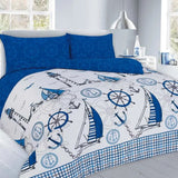 Nautical boats duvet cover set - Explore maritime beauty with our nautical-themed reversible duvet cover set for an ocean-inspired bedroom.