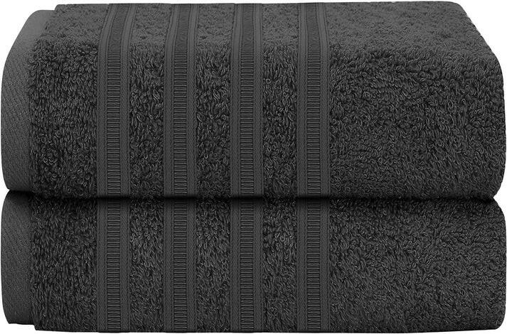 Pack of 2 Bath Sheets Extra Large 90 x 180cm 100% Cotton Hotel Quality Towels - 600 GSM Ring Spun Ultra Soft Absorbent Bathroom Beach Towels.