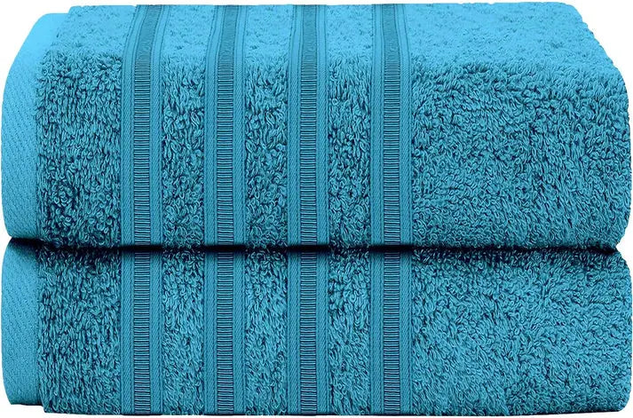 Pack of 2 Bath Sheets Extra Large 90 x 180cm 100% Cotton Hotel Quality Towels - 600 GSM Ring Spun Ultra Soft Absorbent Bathroom Beach Towels.
