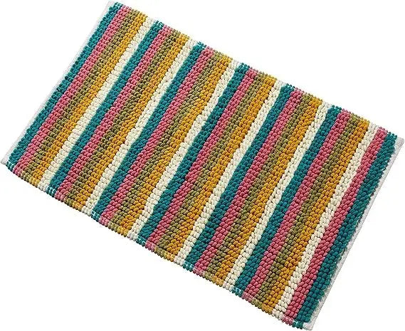 Padstow Stripe Bathmat Comfort To Your Bathroom Super Soft Absorbent Bath Shower Mats Washable Dry Fast Durable Classic Design, 50x80cm.