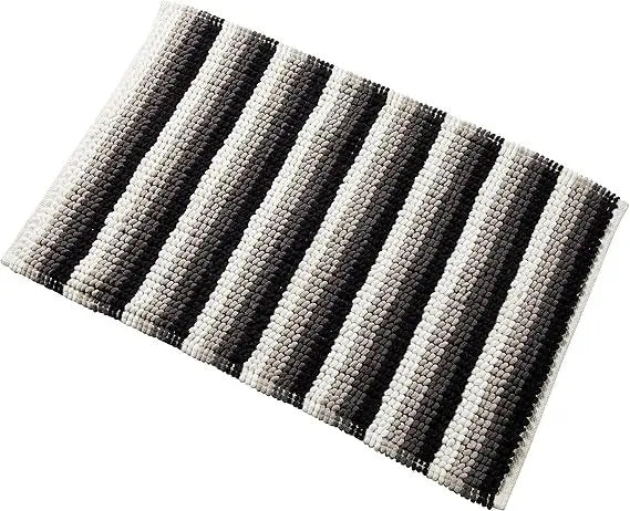 Padstow Stripe Bathmat Comfort To Your Bathroom Super Soft Absorbent Bath Shower Mats Washable Dry Fast Durable Classic Design, 50x80cm.