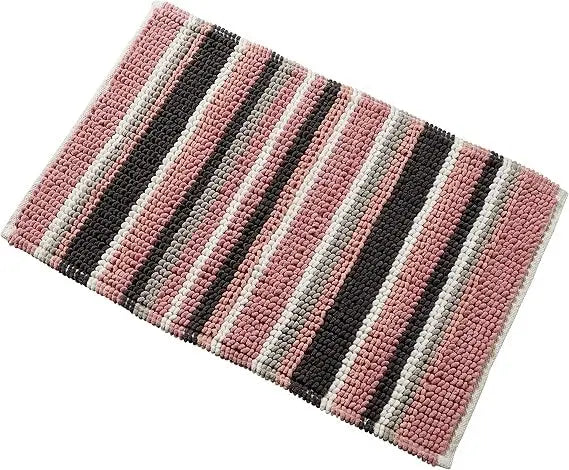 Padstow Stripe Bathmat Comfort To Your Bathroom Super Soft Absorbent Bath Shower Mats Washable Dry Fast Durable Classic Design, 50x80cm.