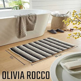 Padstow Stripe Bathmat Comfort To Your Bathroom Super Soft Absorbent Bath Shower Mats Washable Dry Fast Durable Classic Design, 50x80cm.