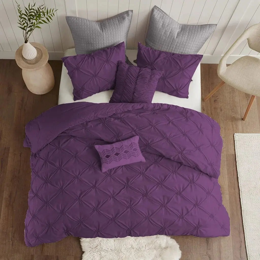 Pintuck Duvet Cover 100% Egyptian Cotton Single Double King Super King Size, Duvet with matching Pillowcases.