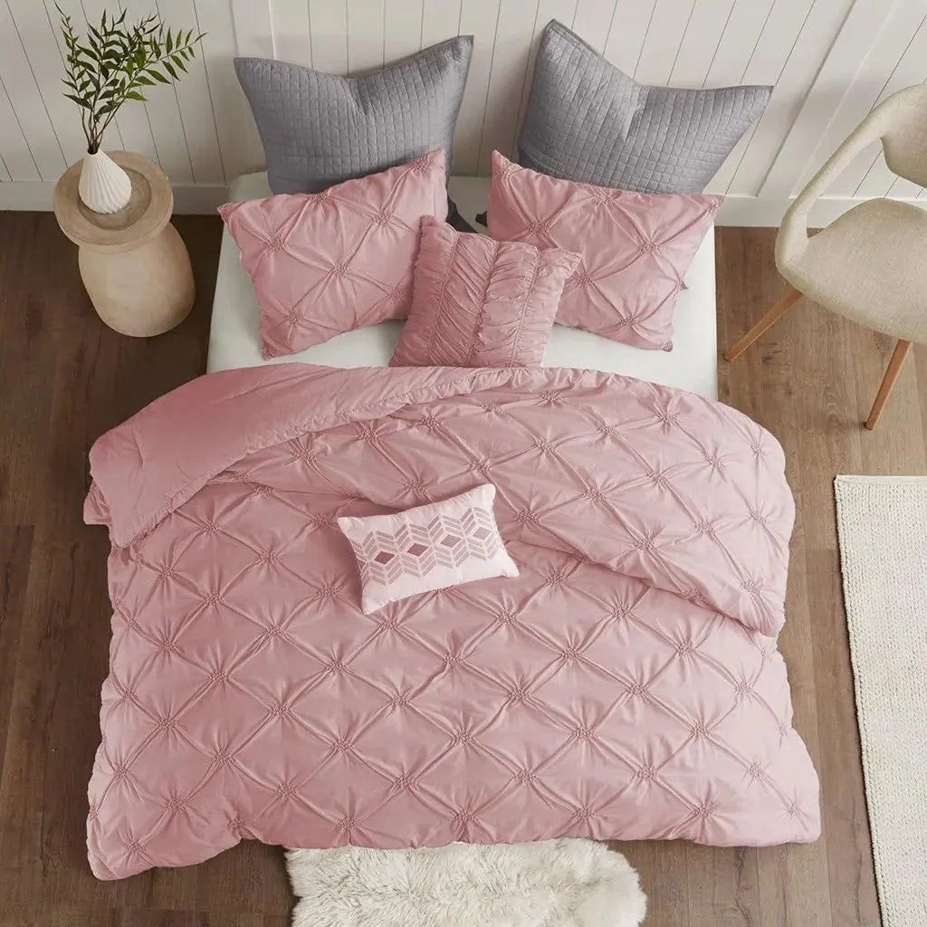 Pintuck Duvet Cover 100% Egyptian Cotton Single Double King Super King Size, Duvet with matching Pillowcases.