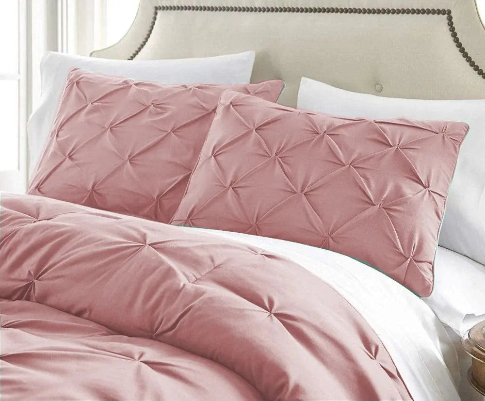 Pintuck Duvet Cover 100% Egyptian Cotton Single Double King Super King Size, Duvet with matching Pillowcases.