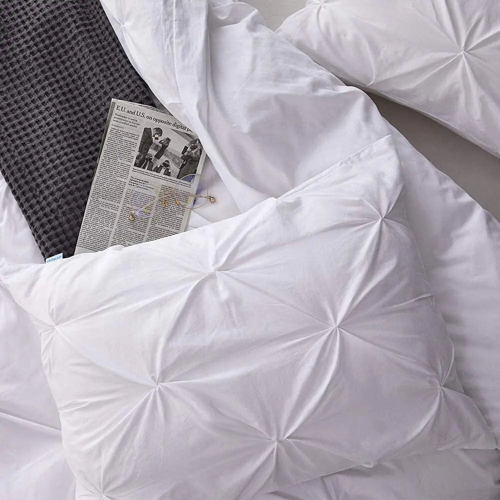 Pintuck Duvet Cover 100% Egyptian Cotton Single Double King Super King Size, Duvet with matching Pillowcases.