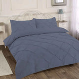Premium Polly Cotton Pintuck Duvet Set - Single, Double, Super King Size Bedding - Luxurious Pollycotton Blend.
