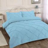 Premium Polly Cotton Pintuck Duvet Set - Single, Double, Super King Size Bedding - Luxurious Pollycotton Blend.