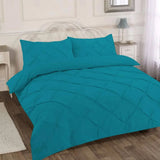 Premium Polly Cotton Pintuck Duvet Set - Single, Double, Super King Size Bedding - Luxurious Pollycotton Blend.
