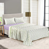 Rosebud Printed Flannelette Thermal Sheet Brushed Cotton Bedding Set - Fitted Sheet, Flat Sheet, and Pillowcase Set.