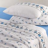 Rosebud Printed Flannelette Thermal Sheet Brushed Cotton Bedding Set - Fitted Sheet, Flat Sheet, and Pillowcase Set.