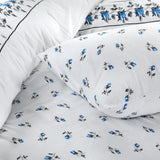 Rosebud Printed Flannelette Thermal Sheet Brushed Cotton Bedding Set - Fitted Sheet, Flat Sheet, and Pillowcase Set.
