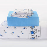 Rosebud Printed Flannelette Thermal Sheet Brushed Cotton Bedding Set - Fitted Sheet, Flat Sheet, and Pillowcase Set.