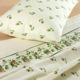 Rosebud Printed Flannelette Thermal Sheet Brushed Cotton Bedding Set - Fitted Sheet, Flat Sheet, and Pillowcase Set.