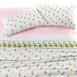 Rosebud Printed Flannelette Thermal Sheet Brushed Cotton Bedding Set - Fitted Sheet, Flat Sheet, and Pillowcase Set.
