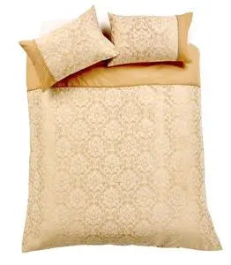 Savoy Woven Jacquard Duvet Collection | Grey, Gold.