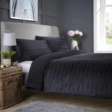 Stripe Reversible Teddy Duvet Set.