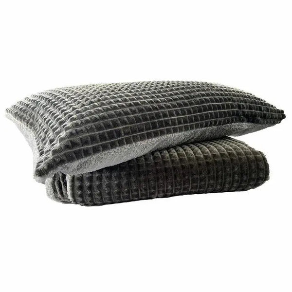 Wrap Yourself in Winter Warmth with Our Super Soft Fluffy Fleece Check Duvet Cover Set - Victoria Cart